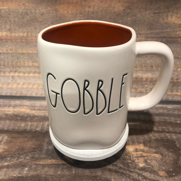 Rae Dunn Other - Rae dunn "GOBBLE" mug orange inside
